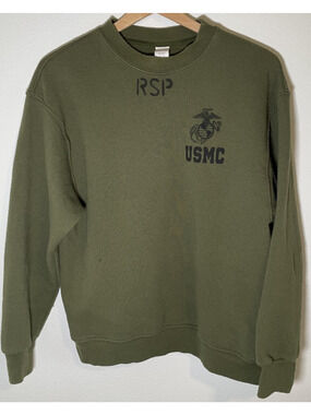 Vintage 1990-2000s USMC RSP Military Crewneck Sweatshirt Green - M